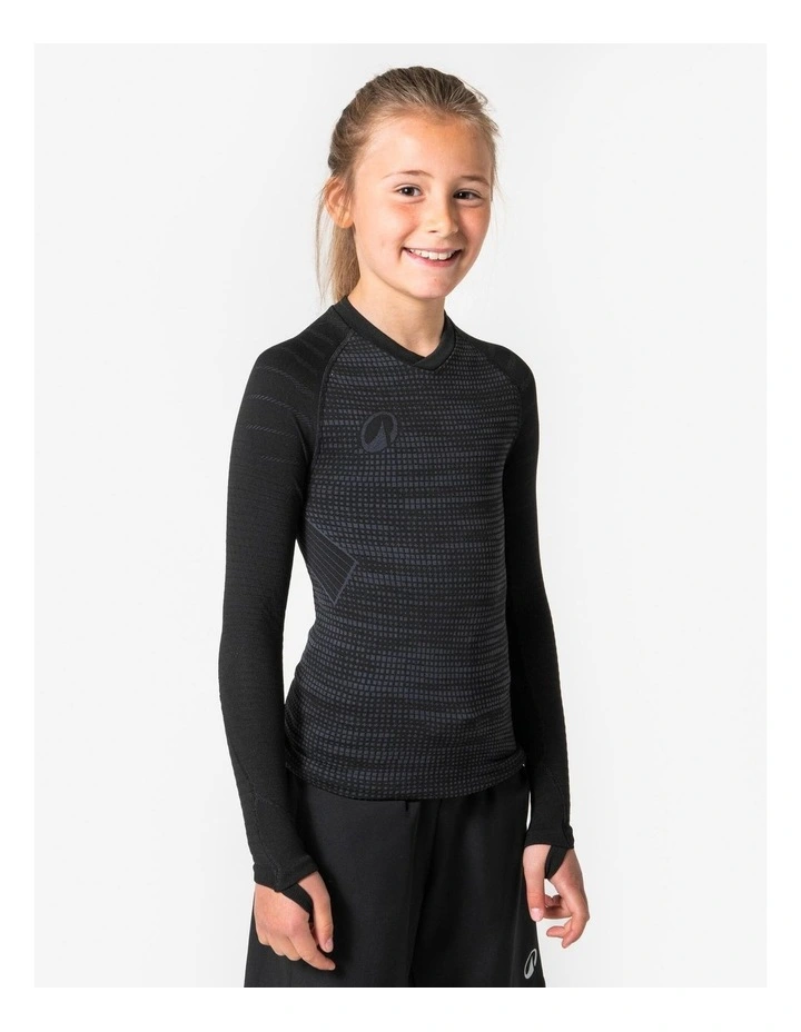 Decathlon - Kids' Long-Sleeved Thermal Base Layer Top Keepdry 500 - Black image 5