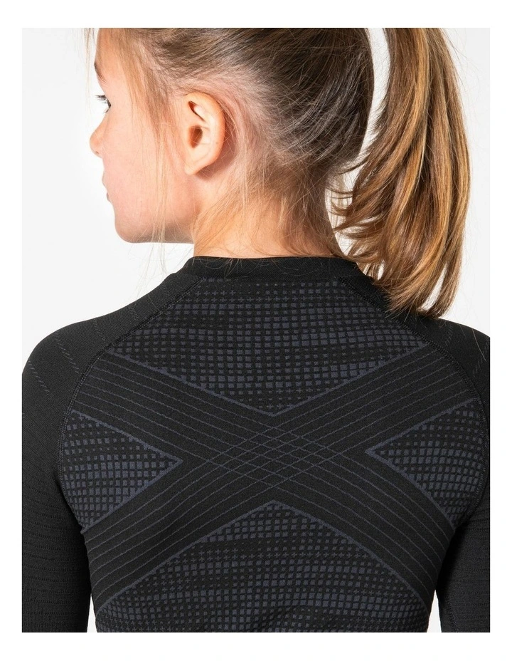 Decathlon - Kids' Long-Sleeved Thermal Base Layer Top Keepdry 500 - Black image 6