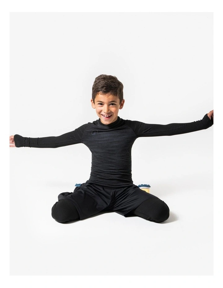 Decathlon - Kids' Long-Sleeved Thermal Base Layer Top Keepdry 500 - Black image 7
