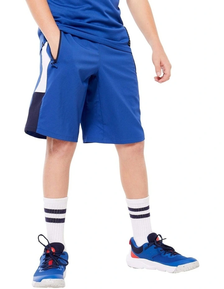 Decathlon - Kids' Breathable Multisport Shorts - Blue/White/Black image 1