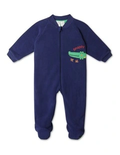 Snugtime Lined Polar Fleece Sleeper Blanket - Navy