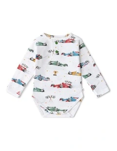 Little Racers Long Sleeve Organic Bodysuit