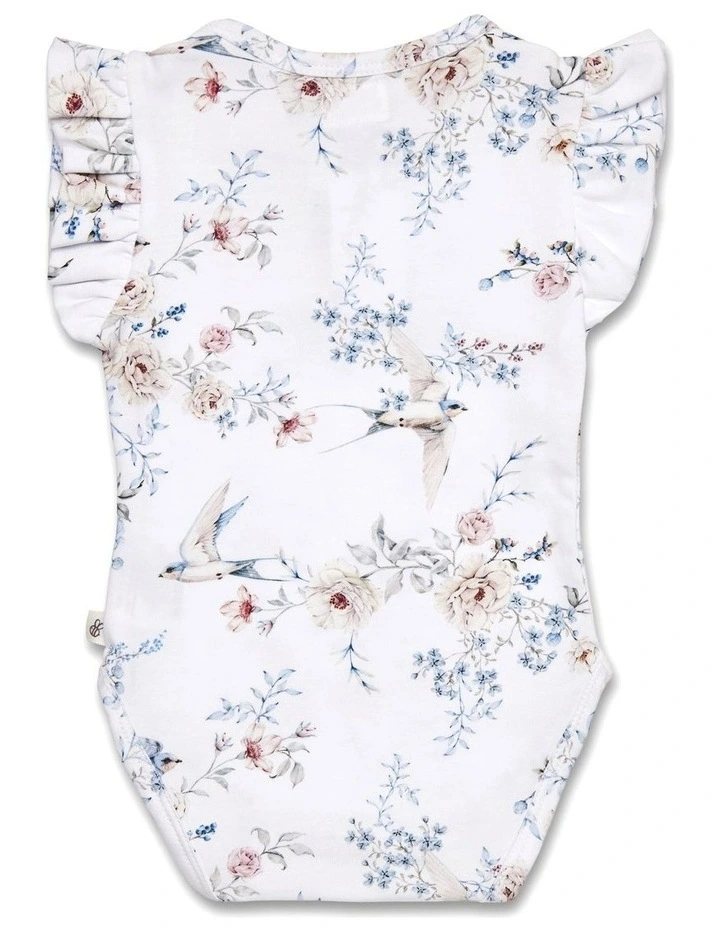 Sweet Swallows Short Sleeve Organic Bodysuit with Frill image 3