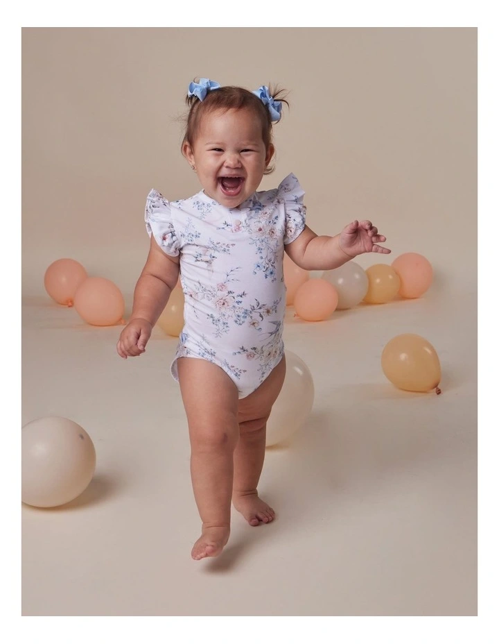 Sweet Swallows Short Sleeve Organic Bodysuit with Frill image 4