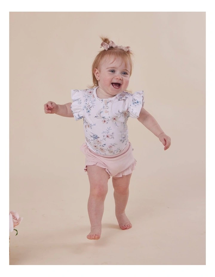 Sweet Swallows Short Sleeve Organic Bodysuit with Frill image 6