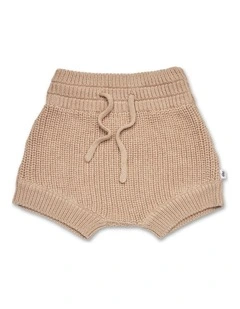 Hazelnut Organic Cotton Knit Shorts