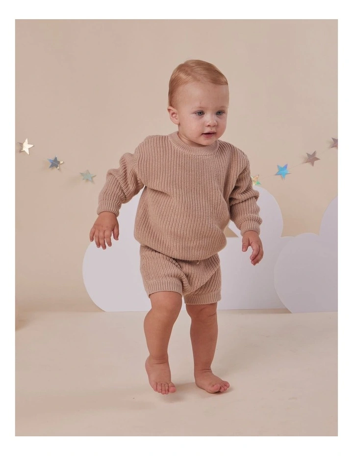 Hazelnut Organic Cotton Knit Shorts image 4