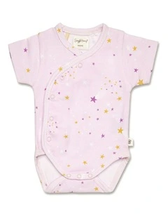 Twinkle Short Sleeve Organic Kimono Bodysuit
