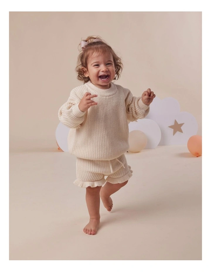 Cream Organic Cotton Knit Bloomers image 5