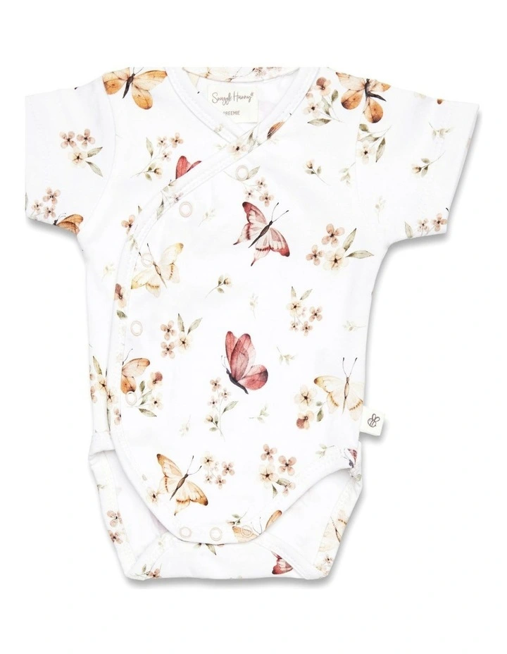 Butterfly Short Sleeve Organic Kimono Bodysuit image 1