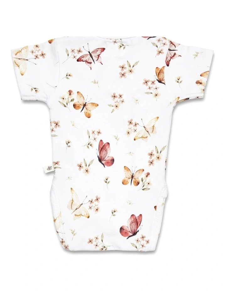 Butterfly Short Sleeve Organic Kimono Bodysuit image 3