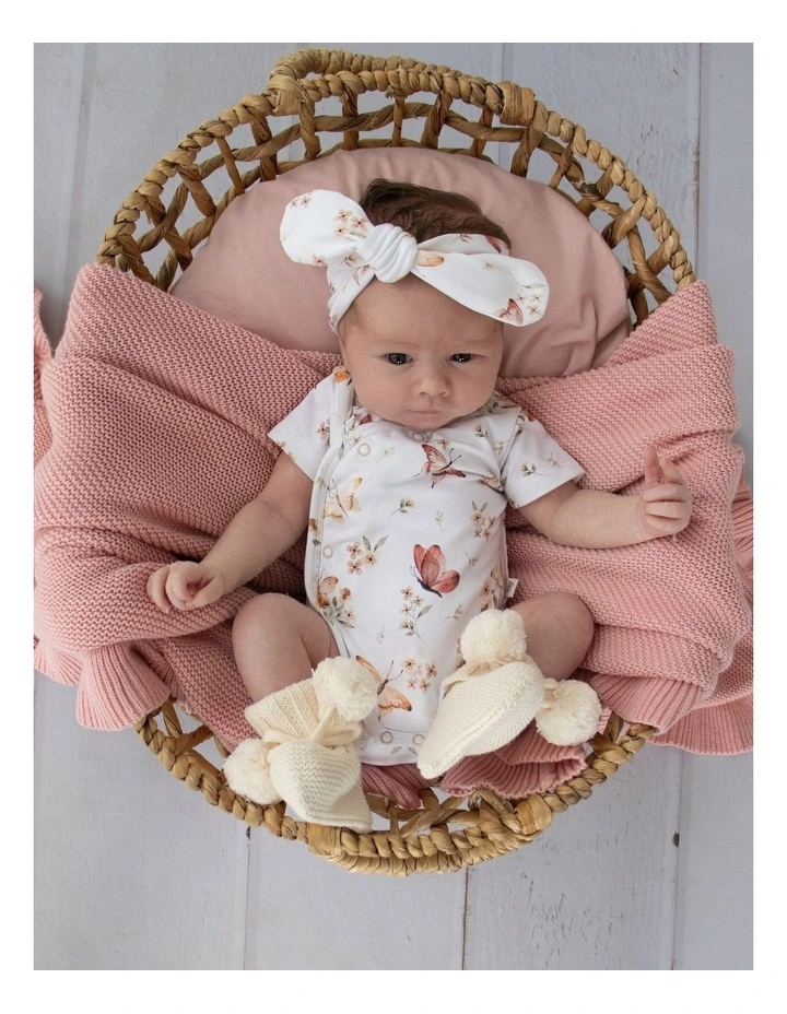 Butterfly Short Sleeve Organic Kimono Bodysuit image 5