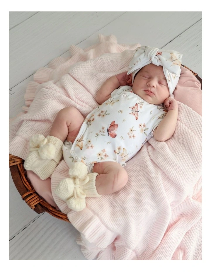 Butterfly Short Sleeve Organic Kimono Bodysuit image 6