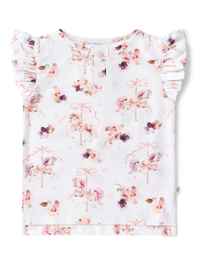 Carousel Organic Short Sleeve Top with Frill image 1