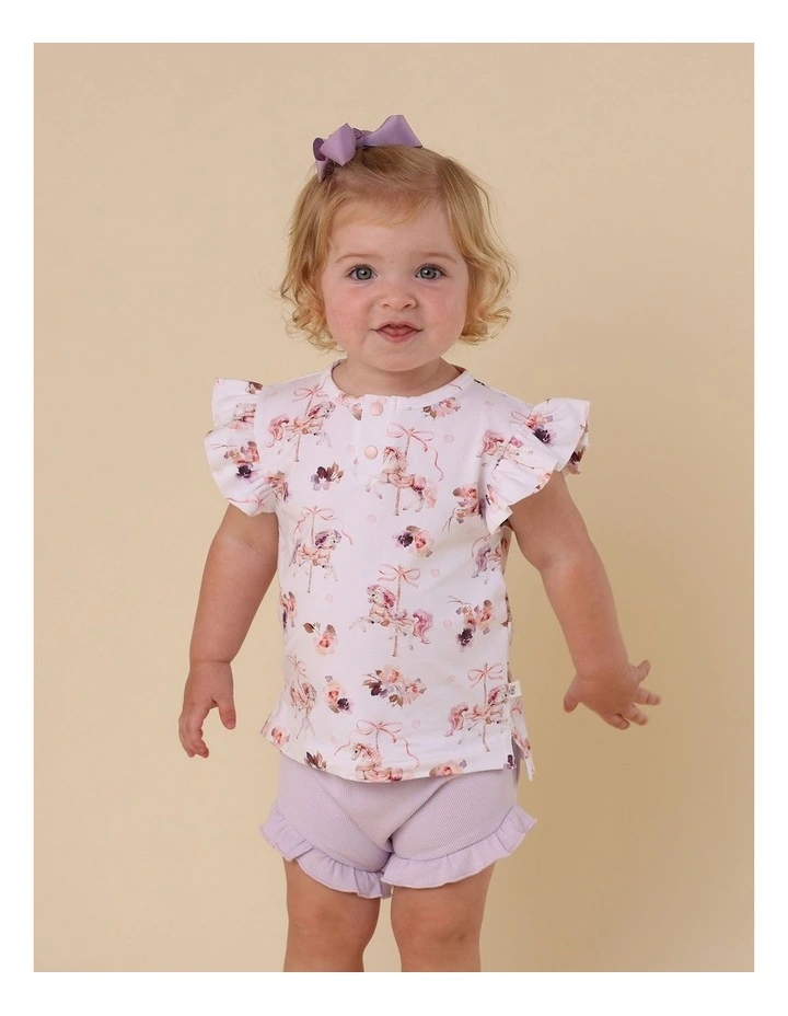 Carousel Organic Short Sleeve Top with Frill image 2