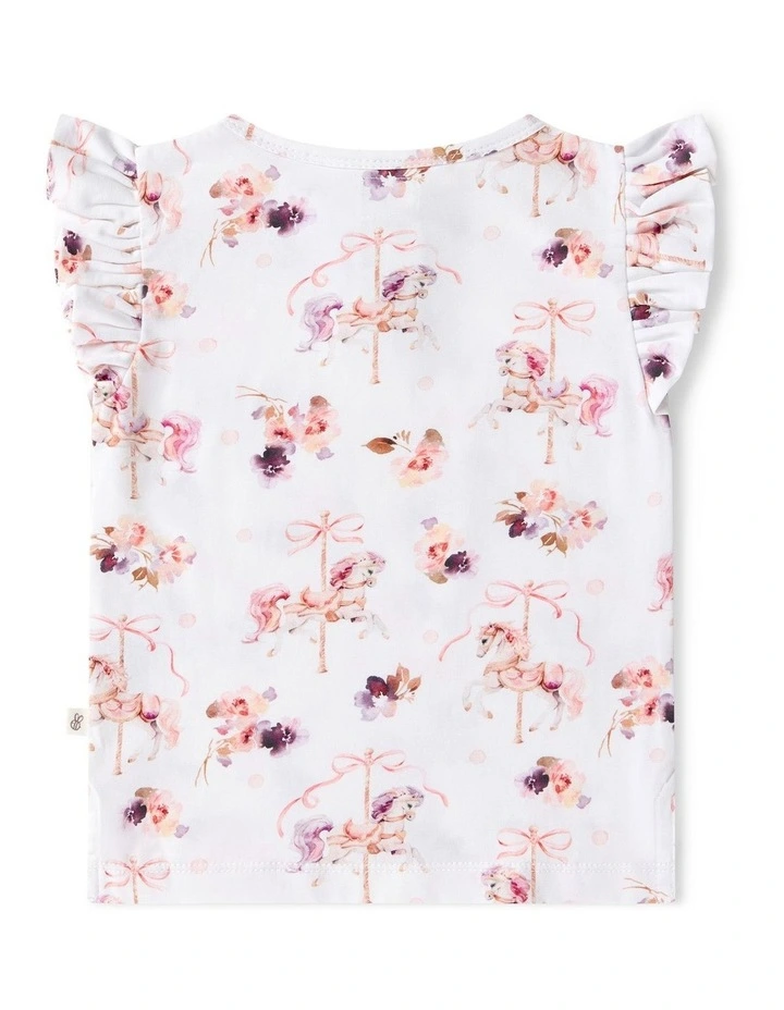 Carousel Organic Short Sleeve Top with Frill image 3