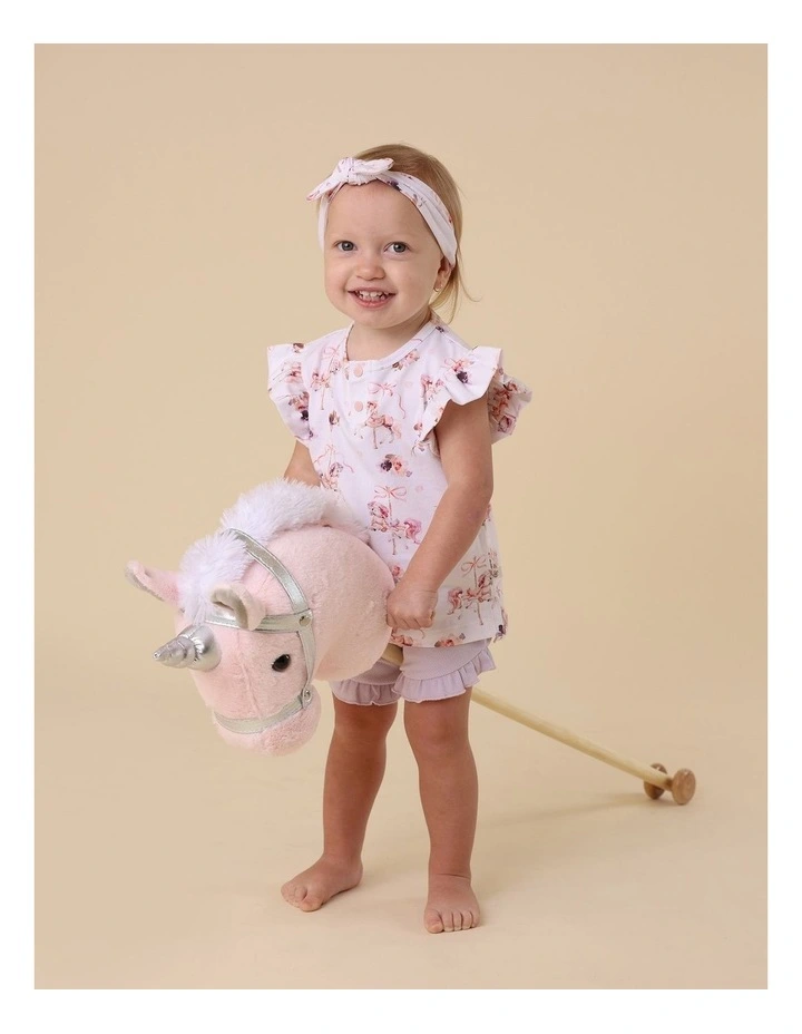 Carousel Organic Short Sleeve Top with Frill image 4