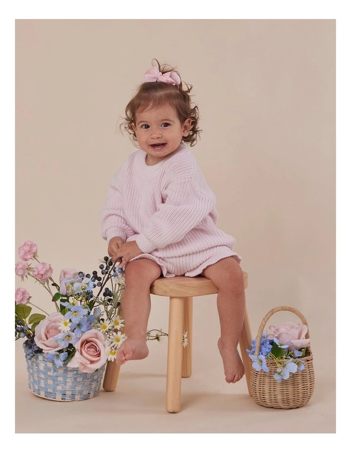 Blush Pink Organic Cotton Knit Bloomers image 4