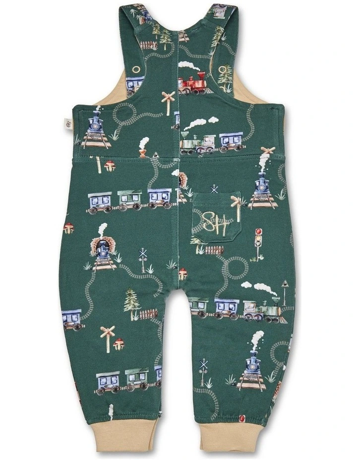 Trains Organic Snuggle Overalls image 3