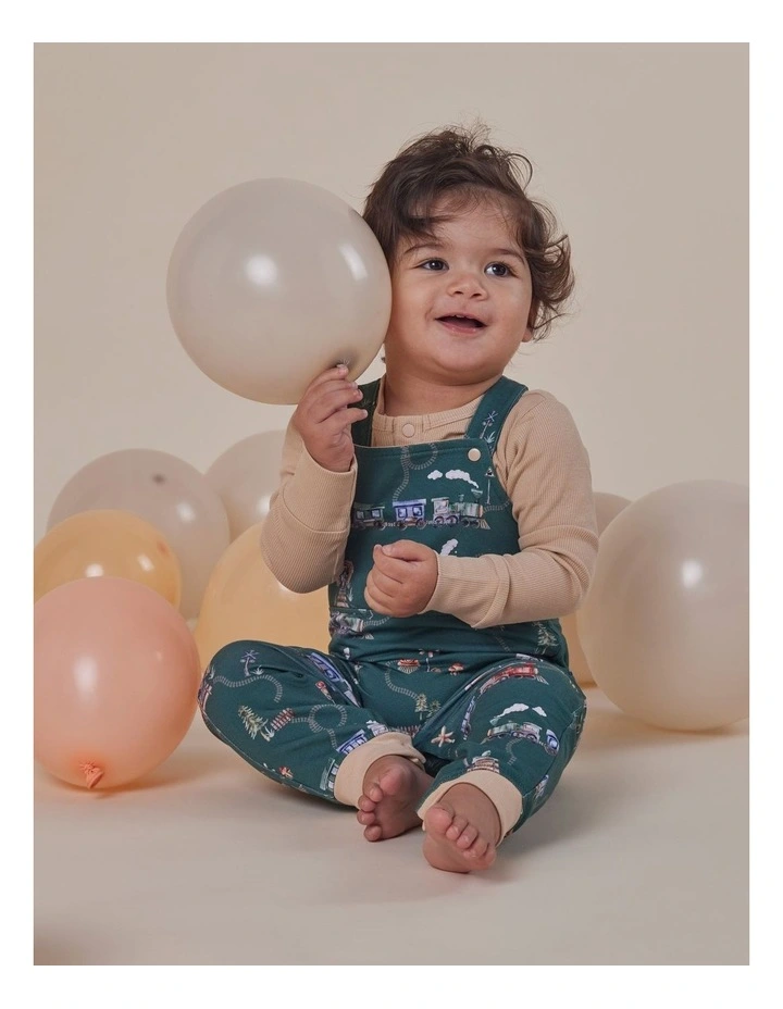 Trains Organic Snuggle Overalls image 4