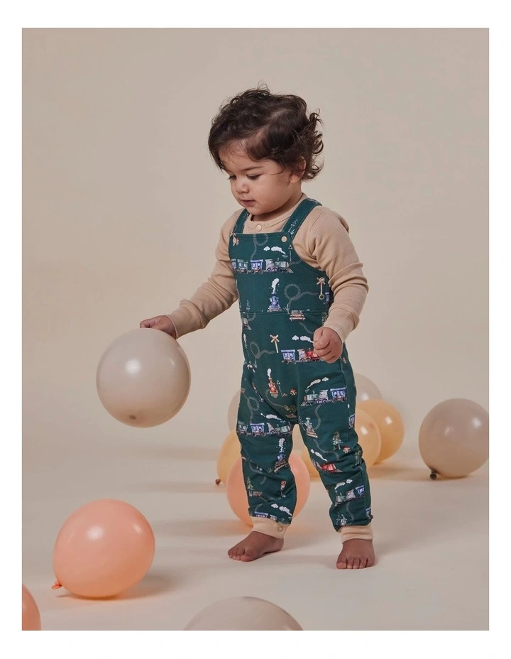 Trains Organic Snuggle Overalls image 5