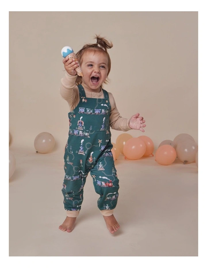 Trains Organic Snuggle Overalls image 6