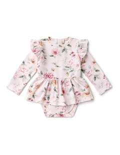 Birds & Blooms Long Sleeve Organic Dress