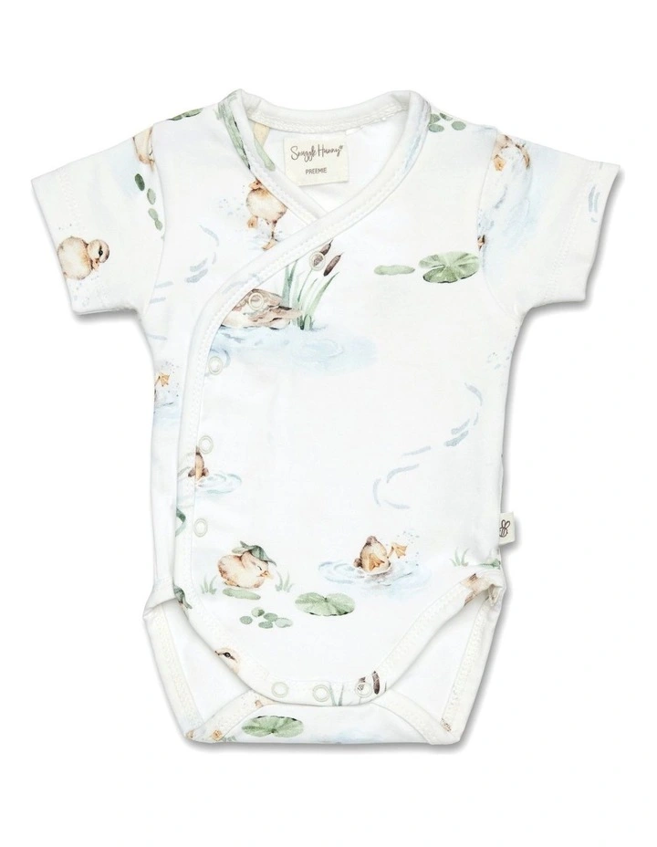 Duck Pond Short Sleeve Organic Kimono Bodysuit image 1