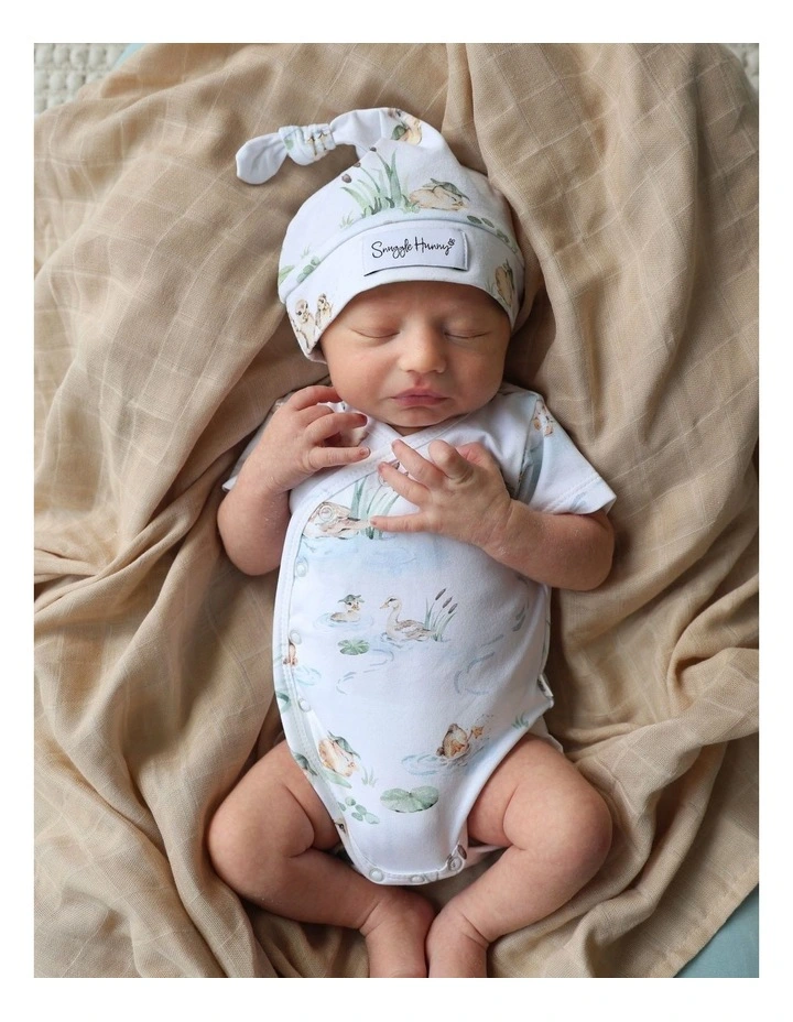 Duck Pond Short Sleeve Organic Kimono Bodysuit image 5