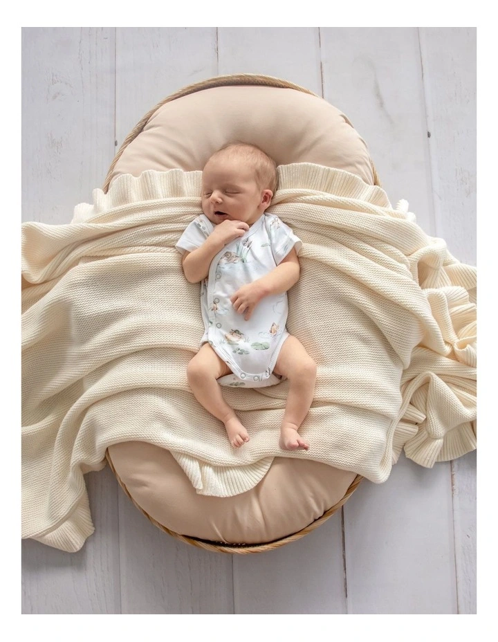 Duck Pond Short Sleeve Organic Kimono Bodysuit image 6