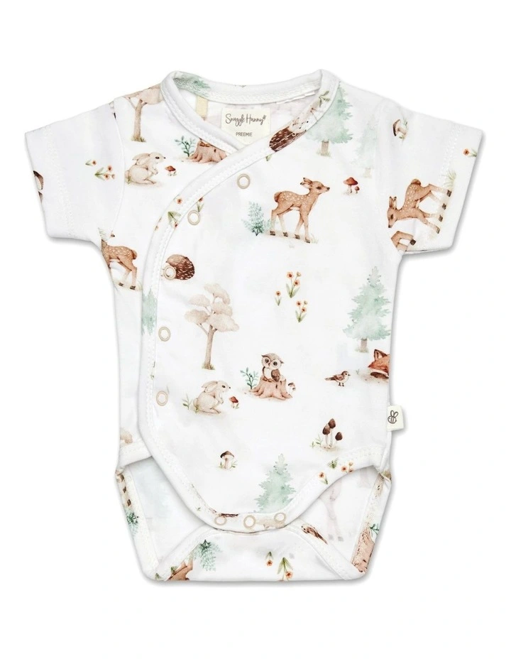 Woodland Tales Short Sleeve Organic Kimono Bodysuit image 1