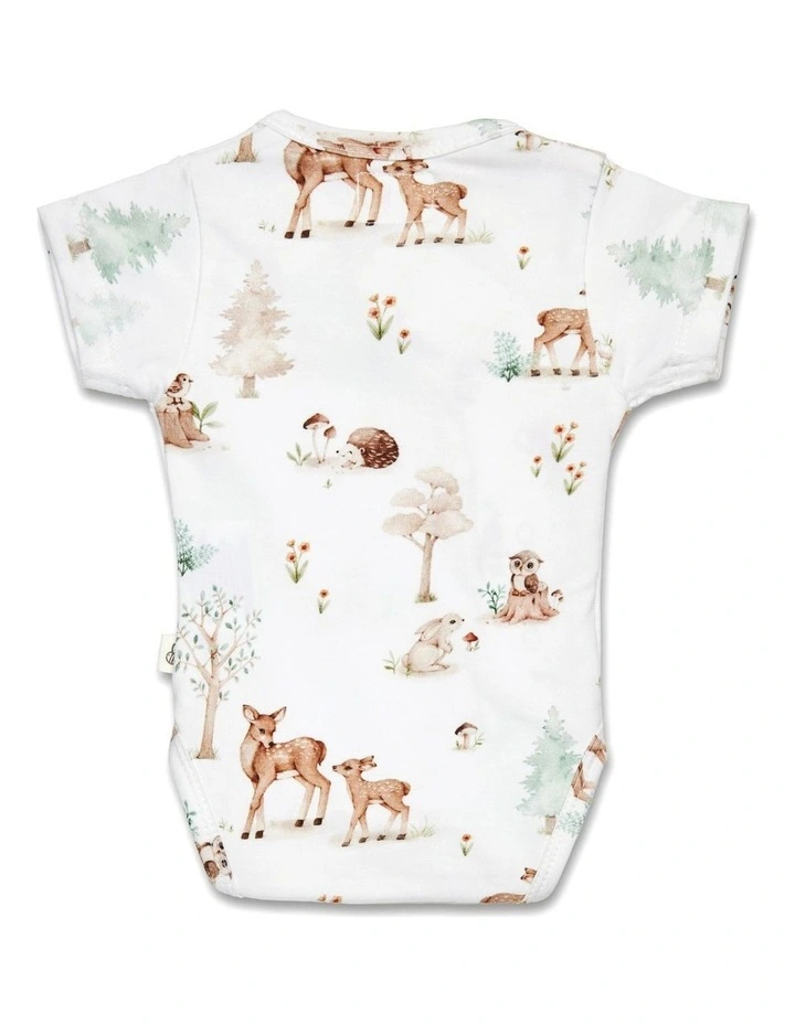 Woodland Tales Short Sleeve Organic Kimono Bodysuit image 3