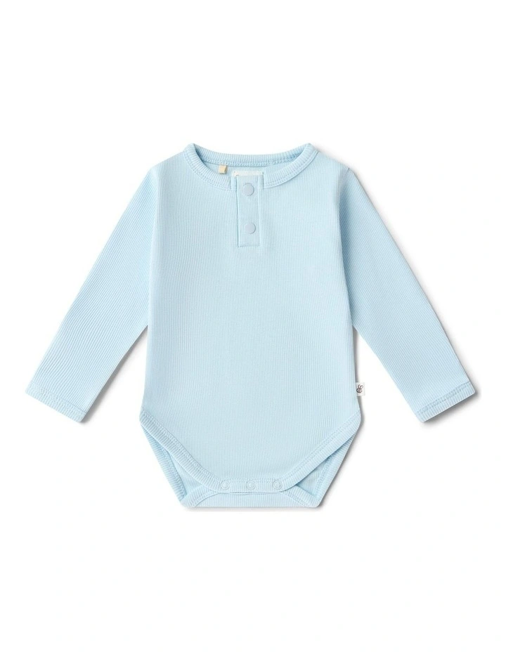 Baby Blue Long Sleeve Organic Bodysuit image 1