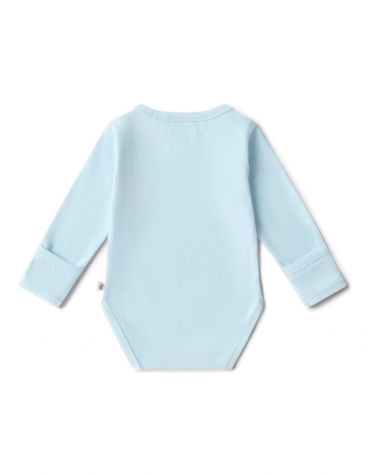 Baby Blue Long Sleeve Organic Bodysuit image 3