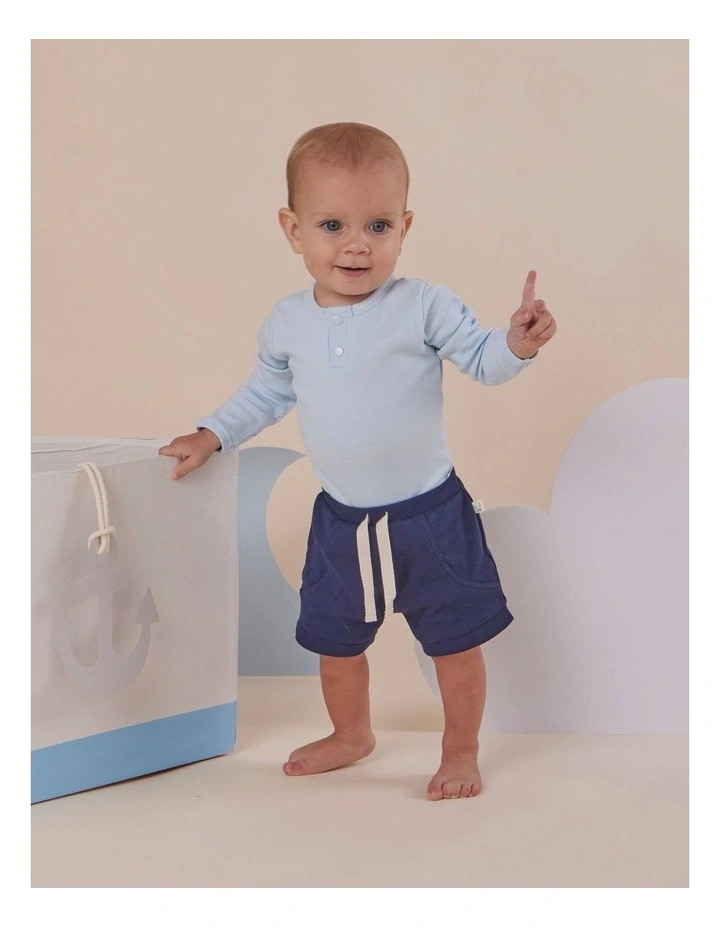 Baby Blue Long Sleeve Organic Bodysuit image 4