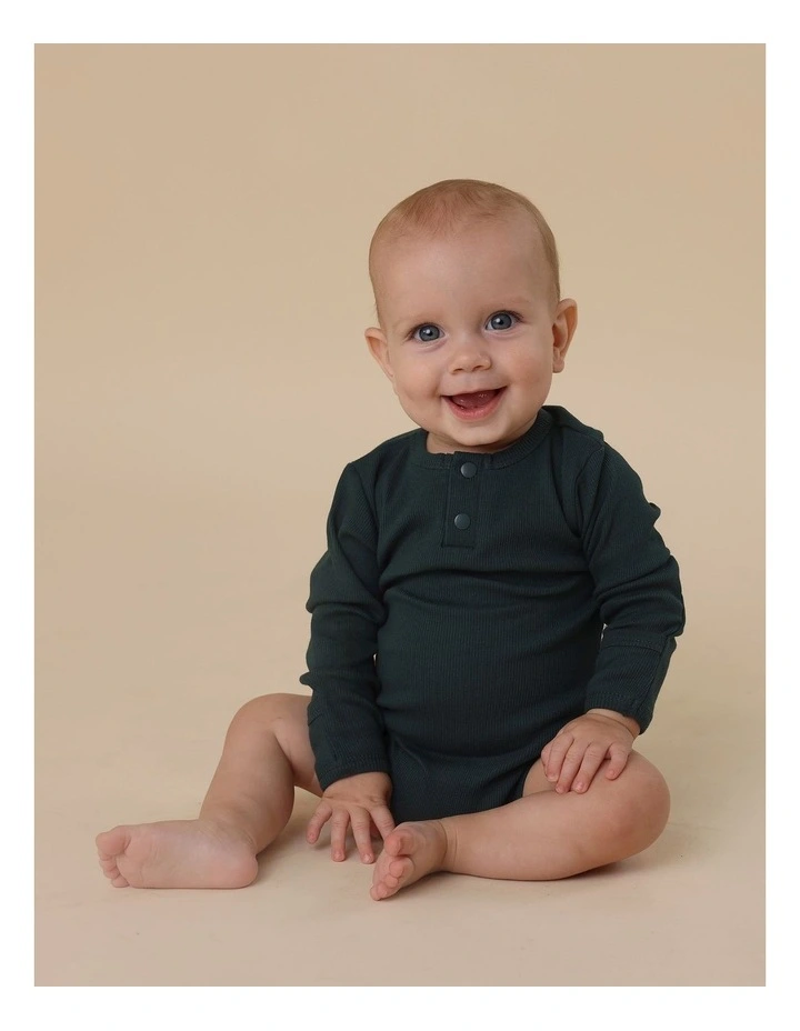 Emerald Long Sleeve Organic Bodysuit image 2