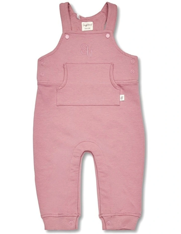 Jewel Pink Organic Joey Overalls image 1