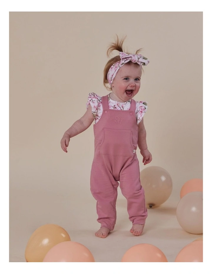 Jewel Pink Organic Joey Overalls image 2