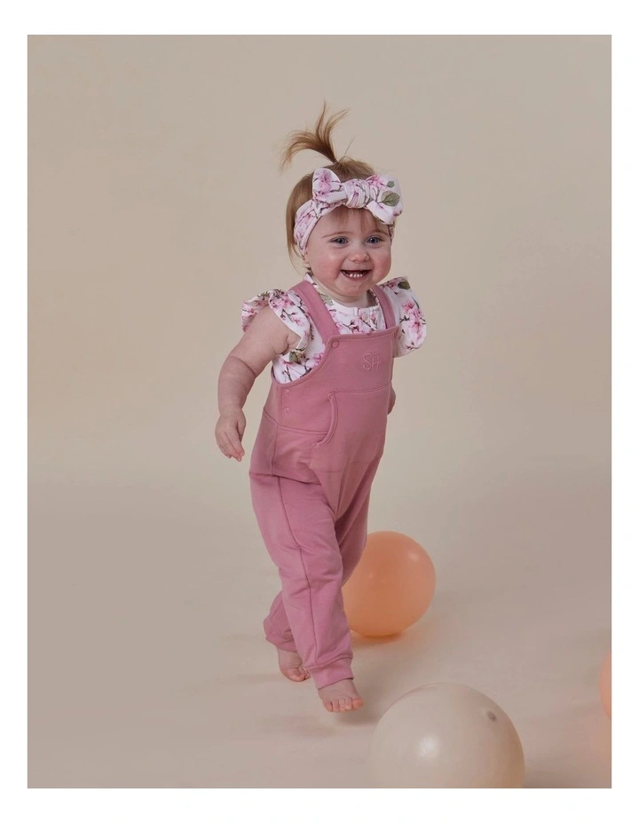 Jewel Pink Organic Joey Overalls image 4
