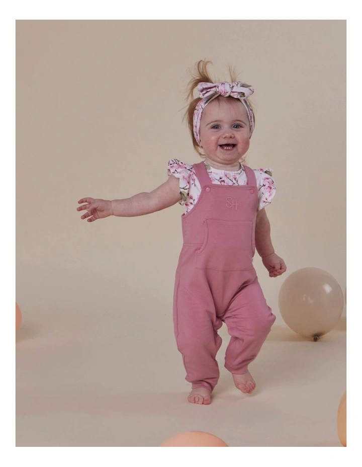 Jewel Pink Organic Joey Overalls image 5