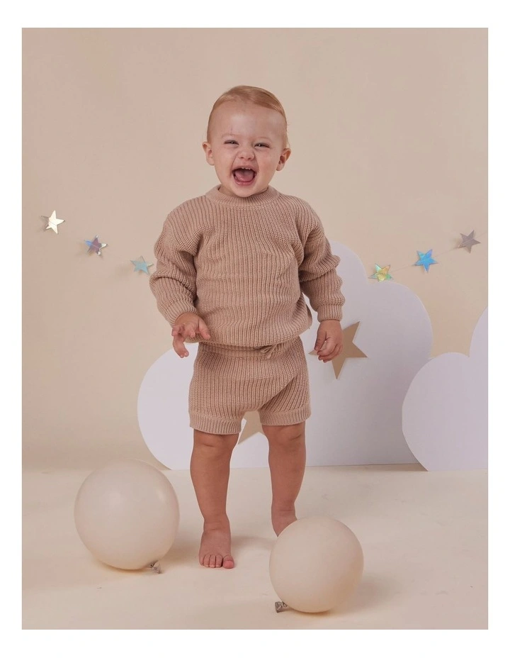 Hazelnut Oversized Cotton Knit Jumper image 2