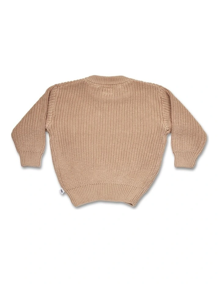 Hazelnut Oversized Cotton Knit Jumper image 3