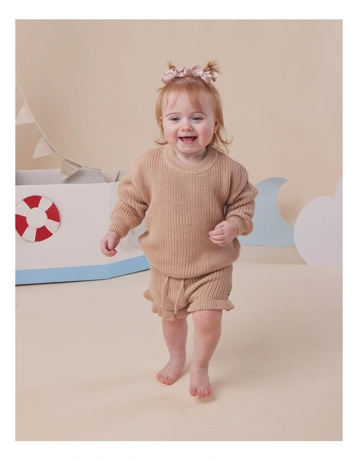 Hazelnut Oversized Cotton Knit Jumper image 4