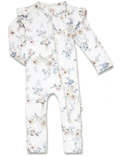 Sweet Swallows Organic Snugglesuit Convertible Romper with Frill