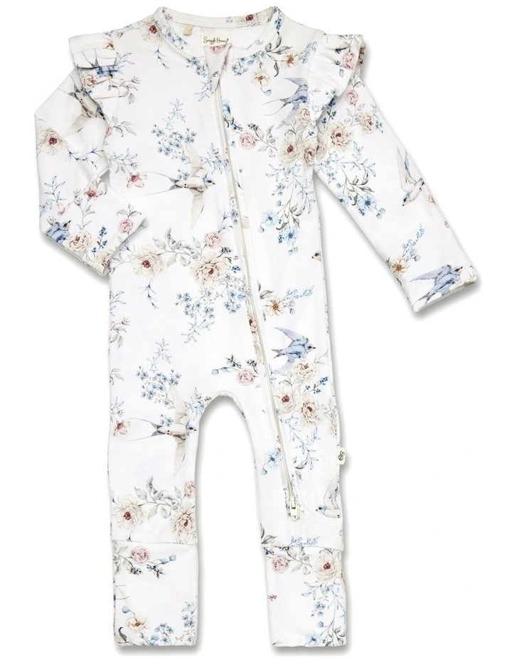 Sweet Swallows Organic Snugglesuit Convertible Romper with Frill image 1