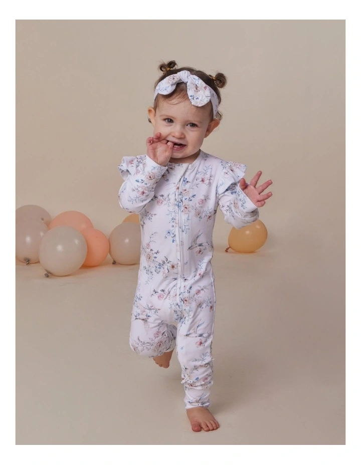 Sweet Swallows Organic Snugglesuit Convertible Romper with Frill image 2