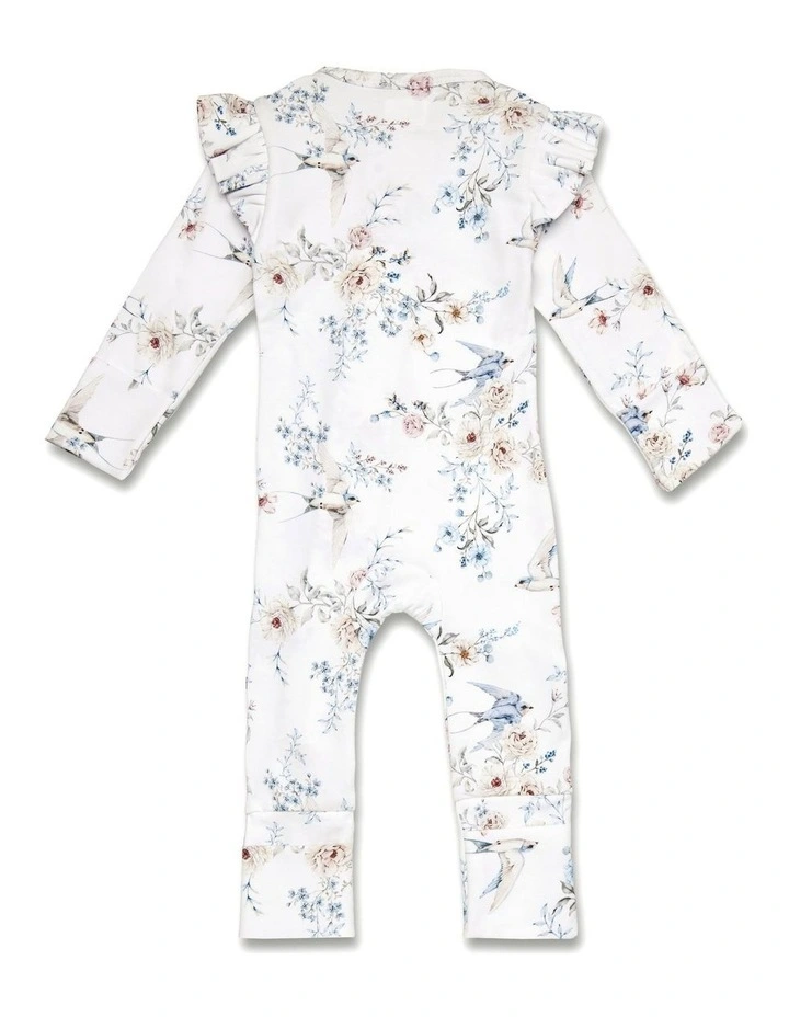 Sweet Swallows Organic Snugglesuit Convertible Romper with Frill image 3