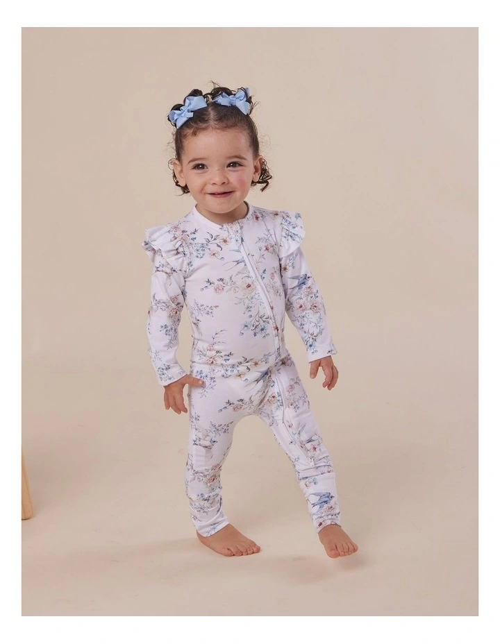 Sweet Swallows Organic Snugglesuit Convertible Romper with Frill image 6