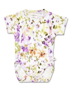 Isla Short Sleeve Organic Kimono Bodysuit