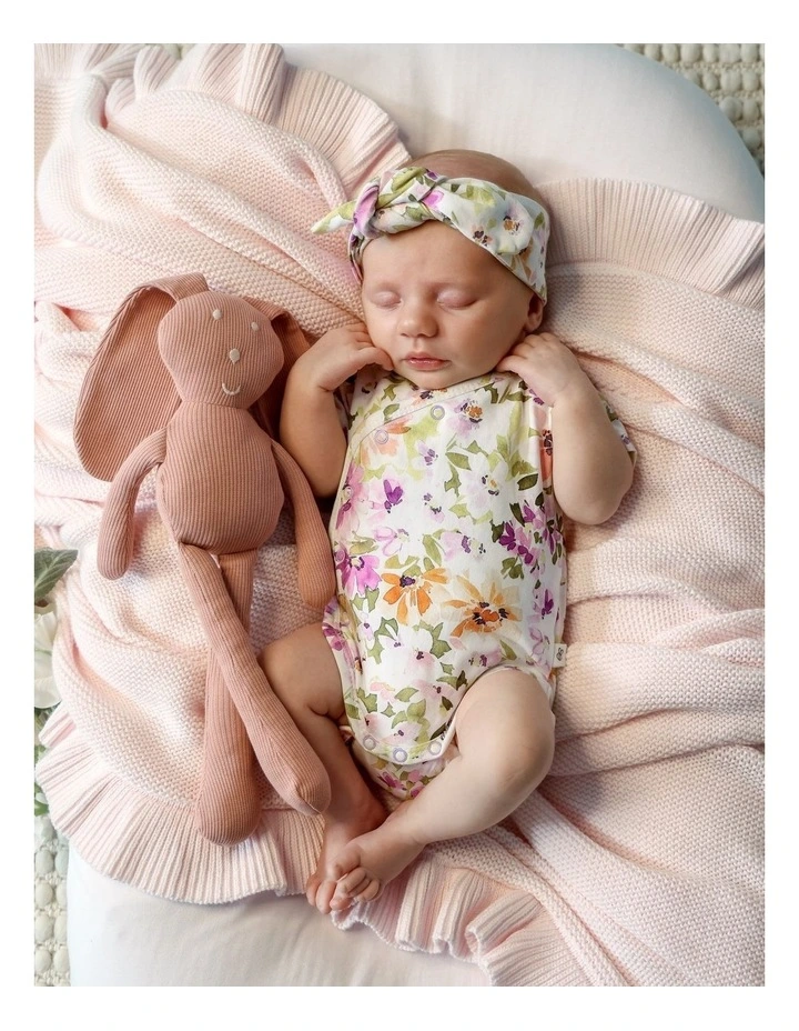 Isla Short Sleeve Organic Kimono Bodysuit image 2